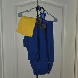 Blue Costume with Yellow Towel and Goggles